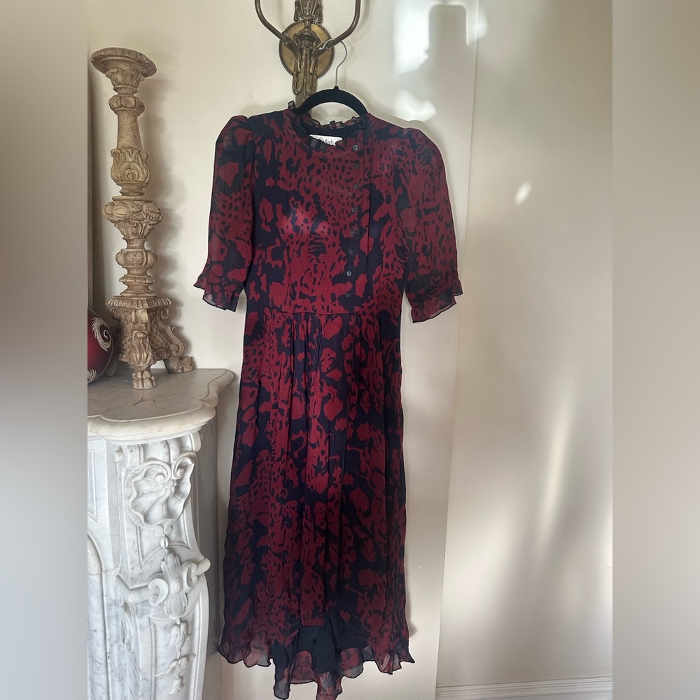 ba&sh MIDI Puff Sleeved Dress